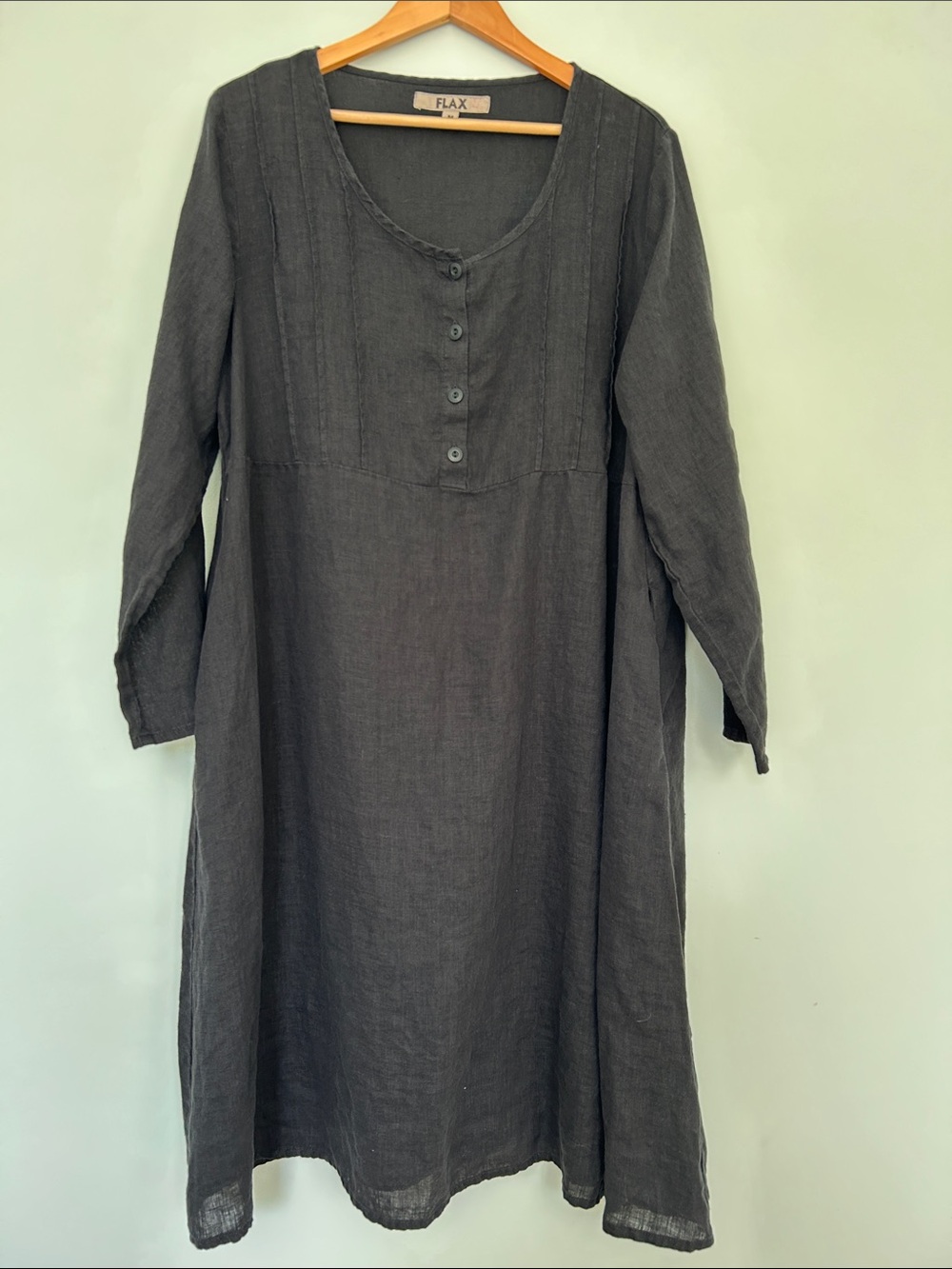 Flax soft black Linen Button-Front Tunic